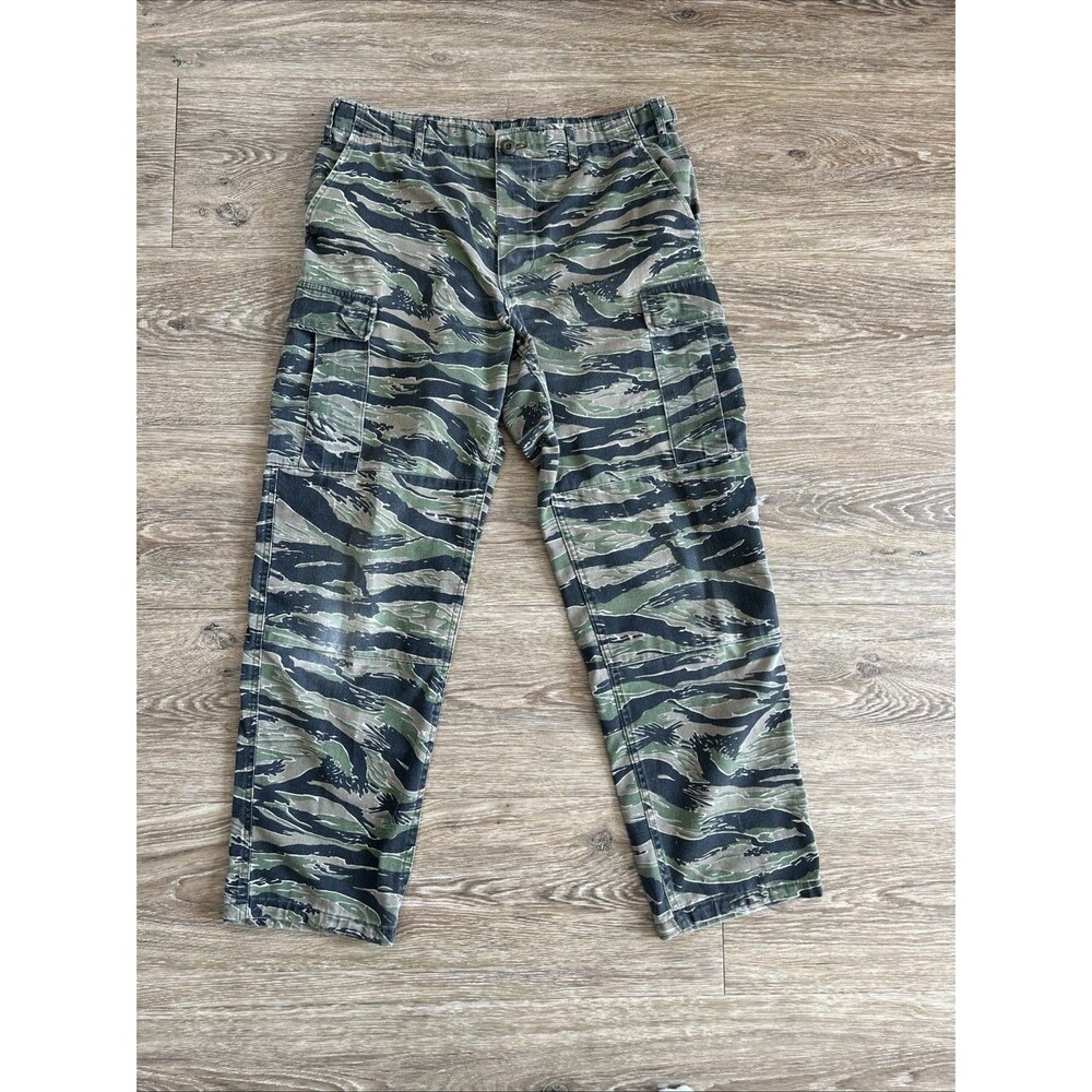 Tiger Stripe Camo Vtg tru-spec Fatigue Cargo Pants Bdu Vietnam 70s Army 34x30